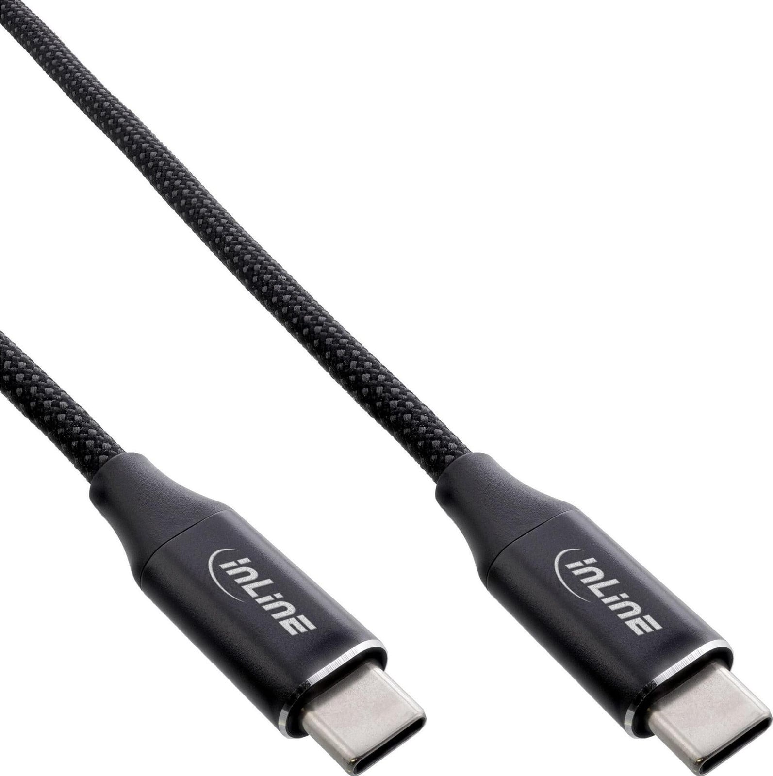 InLine Magnetische USB-C Kabel, USB-C naar USB-C, 100W, zwart, 1,5 meter