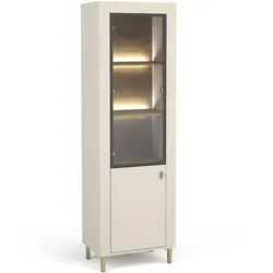 VITRINE Monta mit 2 Türen und LED-Beleuchtung, Kaschmir