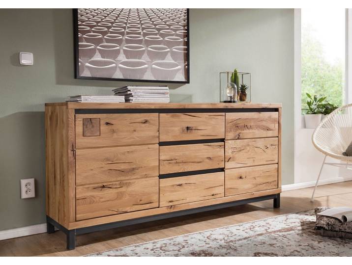 Sideboard Wildeiche 175x45x85 natur geölt VILLANDERS #109