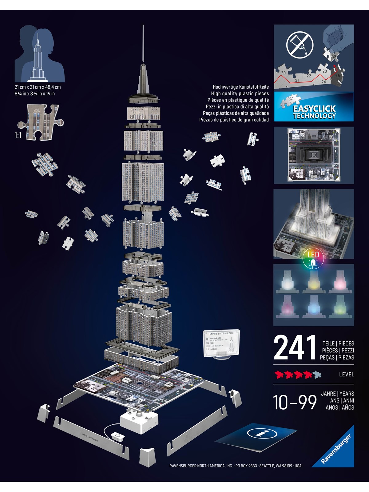 Ravensburger Iconics: Empire State Building - mit Licht 3D Puzzle