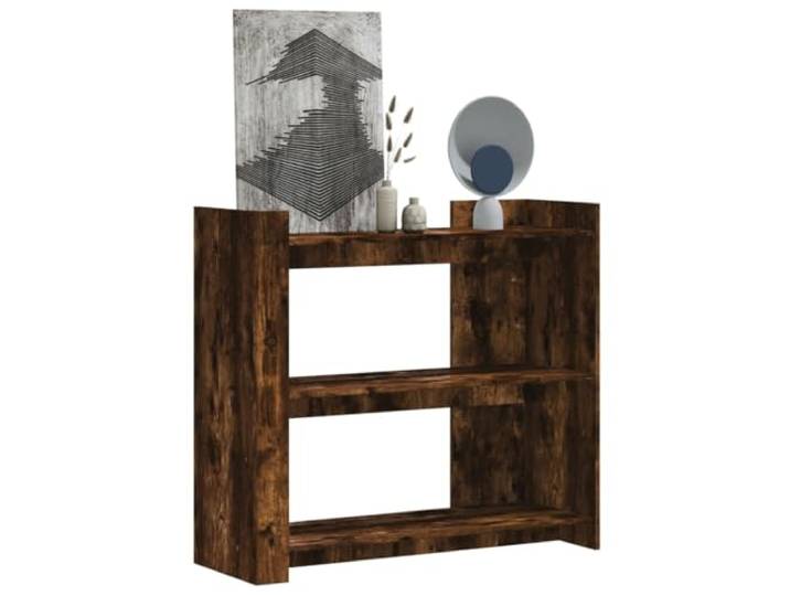 HEFZGDB Konsolentisch Räuchereiche 100x35x90 cm Holzwerkstoff mit Wandhalterung, Langlebiger Flurtisch mit Stauraum für Deko und Aufbewahrung, Stabiles Wohnzimmer Möbelstück
