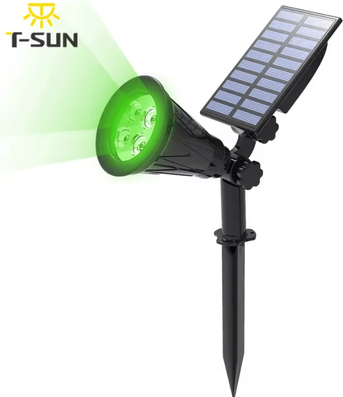Inspire Curations T SUN Green LED Solar Spotlight IP65 Outdoor Landscape Light 1pc