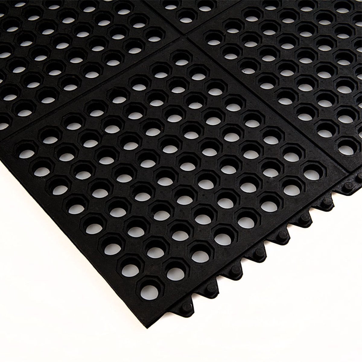 Rubbermagazijn Anti vermoeidheidsmat Zwart 90 x 90 cm Dikte 14 mm