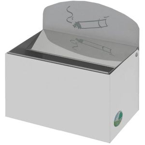 VAR Aschenbecher WH13, 14811, für Outdoor, Wandascher aus Metall, 20 x 20 cm, 0,8 Liter, weiß