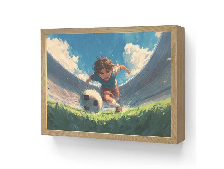 OnlyWow Wandleuchte MIT Akku Stadion - Fußballer - Ball 40x30 cm, Blau, Rechteckig, LED integrated, 40x30x8 cm, Lampen & Leuchten, Innenbeleuchtung, Wandleuchten