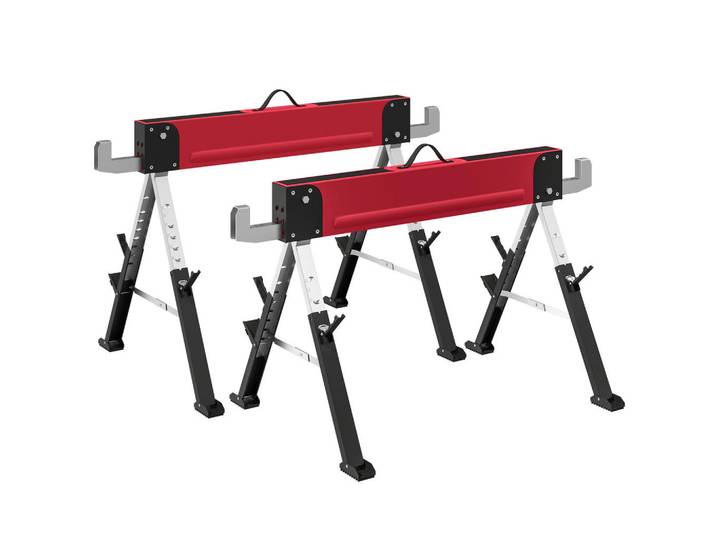 ComfortXL Arbeitsbock 2Er-Set De-09203 klappbar & höhenverstellbar, bis 1160 kg Rot, Metall, 64x81x116 cm, Freizeit & Co, Heimwerken, Werkzeug, Handwerkzeug