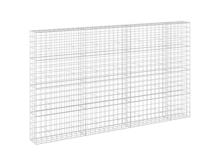 Gabion aus verzinktem Stahl, 350 x 30 x 200 cm, Maschenweite 10 x 10 cm Verzinkter Stahl, Draht 5 mm, Maschen 10 x 10 cm, Haken- und Clip-System, Stützwand, Beet, Trennwand