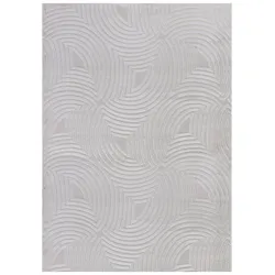 Teppich Schlafzimmer 3D-Effekt Elegant Waschbar Strapazierfähig Wohnzimmer Esszimmer Läufer Silber 80x250 cm – ILLER von Kadima Design