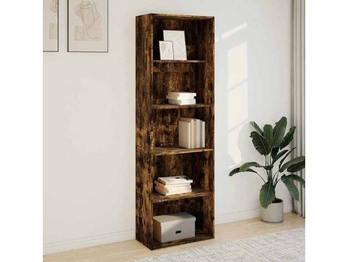 BEAU Bibliothèque de rangement - ZENCORE - Organisateur de Livre - Pour Séjour - chêne fumé 60x30x189cm - Bois d'ingénierie LH16784