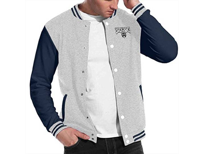 Black Crowes Plus Velvet Fashion Baseball Uniform Jacket Sportjack voor heren en dames, Grijs, L