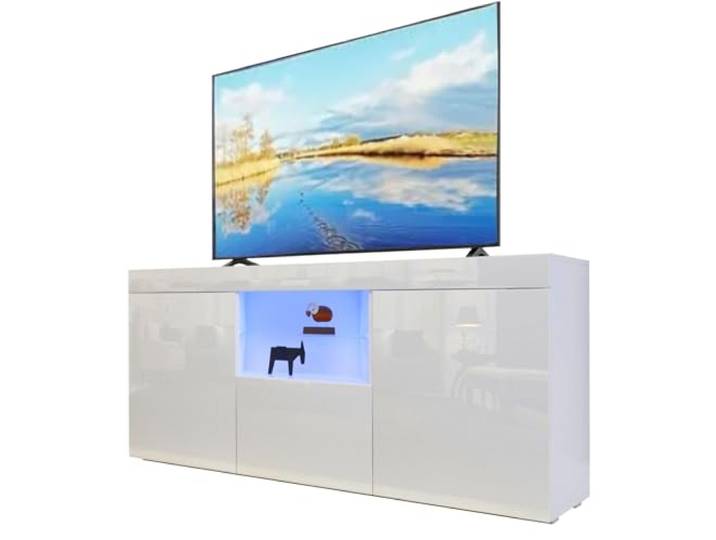 Dripex TV Lowboard mit LED Beleuchtung Fernsehtisch TV Schrank, 135cm