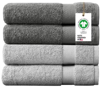 "Delara Organic Cotton Luxuriously Bath Towel, GOTS & OEKO-TEX Certified, Feather Touch Technology, 650 GSM, Quick Dry 30""x58"""