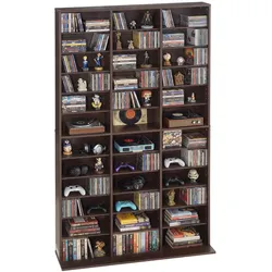 VEVOR Medienregal, 1018x231x1810 mm, Multimedia-Aufbewahrung, Regalwand mit 12 Regalebenen 36 Fächer für CDs, DVDs, Bücher & Spiele, CD-Regal für Wohnzimmer, Homeoffice, Aufnahmeraum