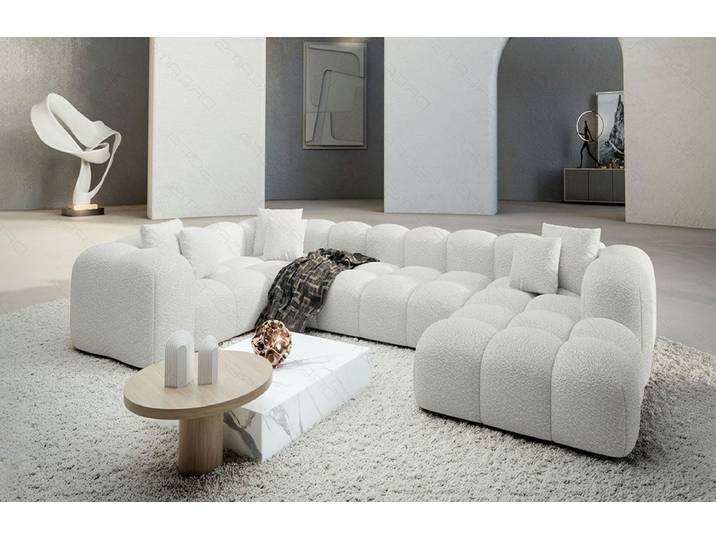 Sofa Dreams Sofa Formentera U Form, 6-Sitzer Couch Ottomane - Ausrichtung wählbar versch. Stoffbezüge