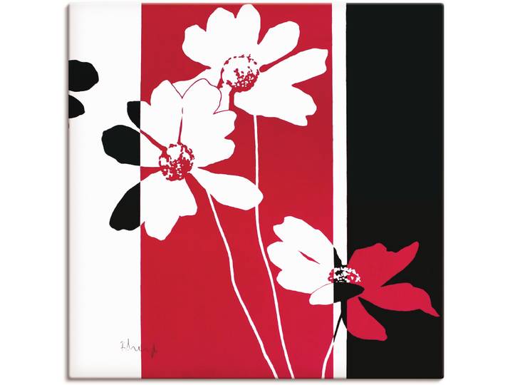 Leinwandbild ARTLAND Blumen Zusammensetzung II , rot (farbe bild(er): rot), B:30cm H:30cm, Bilder, Leinwandbild, auf Holzrahmen gespannt