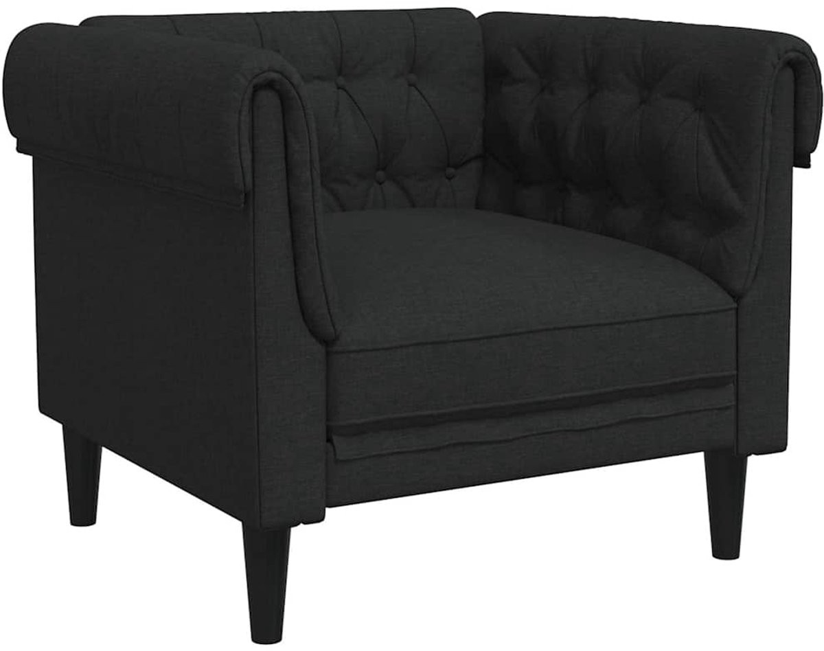 vidaXL Chesterfield-stijl fauteuil - zwart - stof