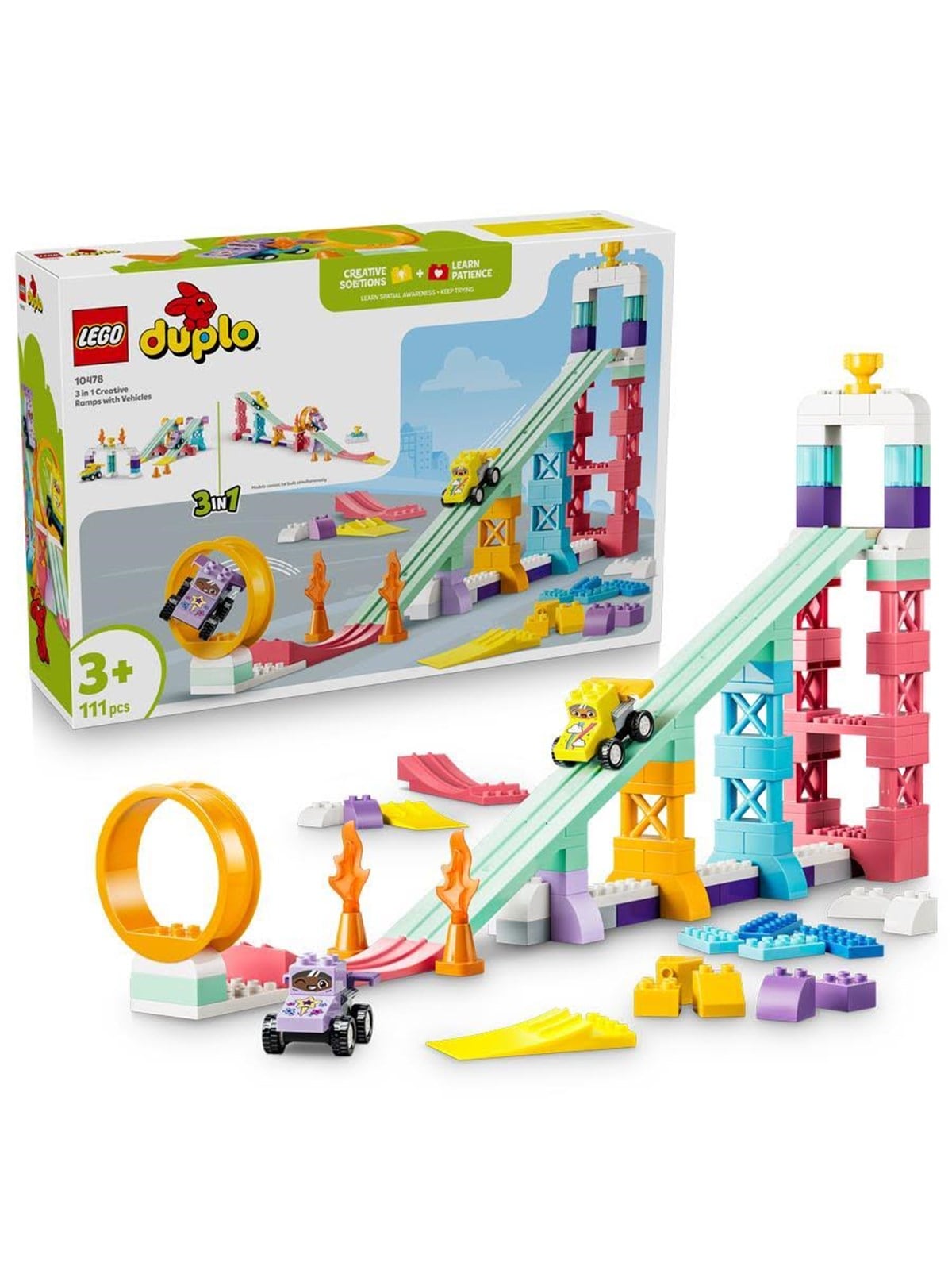 LEGO DUPLO 10478 Kreative Sprungschanzen mit kleinen Flitzern 3-in-1-Set