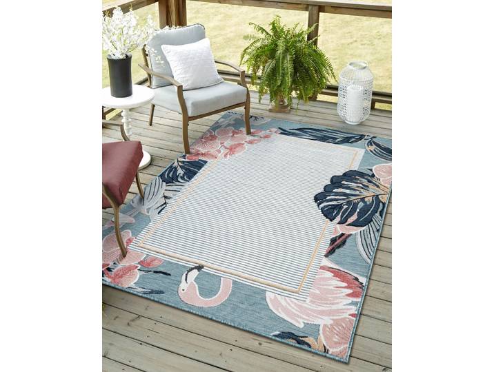 Outdoor-Teppich Sky Blau/Multicolor Mischgewebe 240 x 320cm