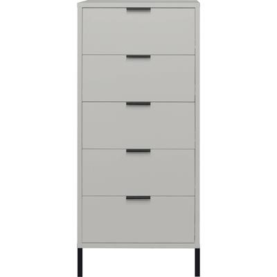 Kommode MÄUSBACHER "Bonnie", grau (kreidegrau matt), B:51cm H:121cm T:45cm, Holzwerkstoff, Sideboards, Kommode, Kommode mit Quadratgestell