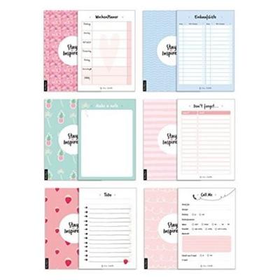 6 Blöcke inkl. Wochenplaner, Einkaufsliste, To Do Block/Liste, Notizblock, Kalender Notizblock, Rückruf Notiz, 50 Seiten pro Block, DIN A6,