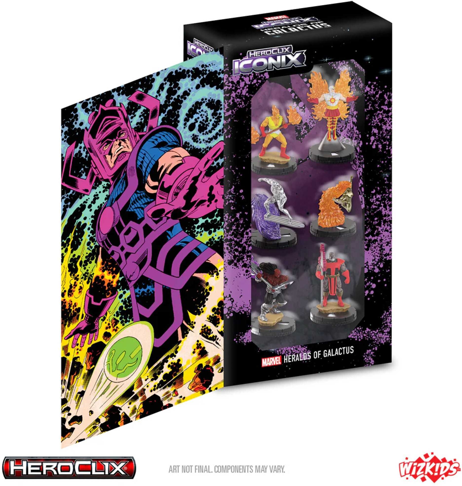 Marvel HeroClix Iconix: Heralds of Galactus - 6 HeroClix Figures, Marvel Collectible, Ages 10+, by Wiz Kids LLC