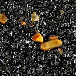 Terralith Edelsteinteppich WAND Tigerauge / Nero für 1 qm