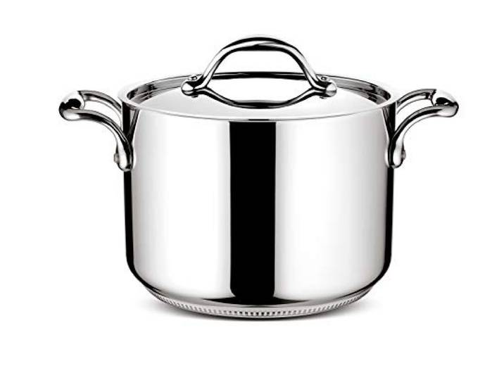 Lagostina ACCADEMIA LAGOFUSION Fleischtopf, Edelstahl, 24 cm (6,7 l) + Deckel, für alle Herdarten, auch Induktionsherde, mit genietetem Griff, robust, Italien, 25 Jahre Garantie 0116020524