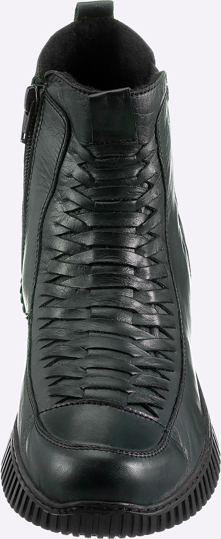 Stiefelette GEMINI, Damen, Gr. 42, schwarz (moos), Glattleder, Schuhe Stiefelette moos 42