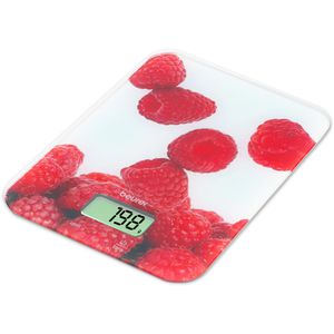 Beurer Küchenwaage KS 19 Berry, mit Tara-Funktion, Teilung 1 g, batteriebetrieben, rot, digital, g / ml / oz / fl / lb, 5 kg