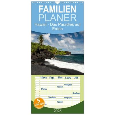Familienplaner 2026 - Hawaii - Das Paradies auf Erden mit 5 Spalten (Wandkalender, 21 x 45 cm) CALVENDO