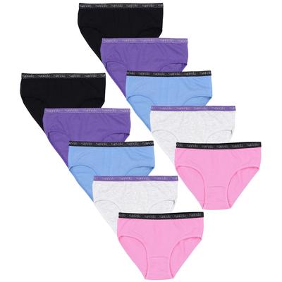 Slip TUPTAM "Slips Mädchen Slips mit Aufdruck 10er Pack", Kinder, Gr. 128, grau (slips, rosa lila blau schwarz grau), Unterhosen Slip