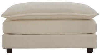 GDFStudio - Nesta Chenille Ottoman with Solid Wood Legs