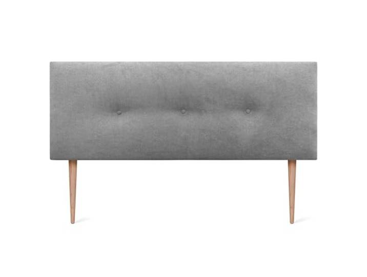 DHOME Kunstleder oder Acualine Stoff Kopfteil einfarbig mit Knöpfen MIT Beinen HIGH Range gepolstertes Luxus Kopfteil Bett (Stoff Grau, 135x105cm (Betten 120/135/140))