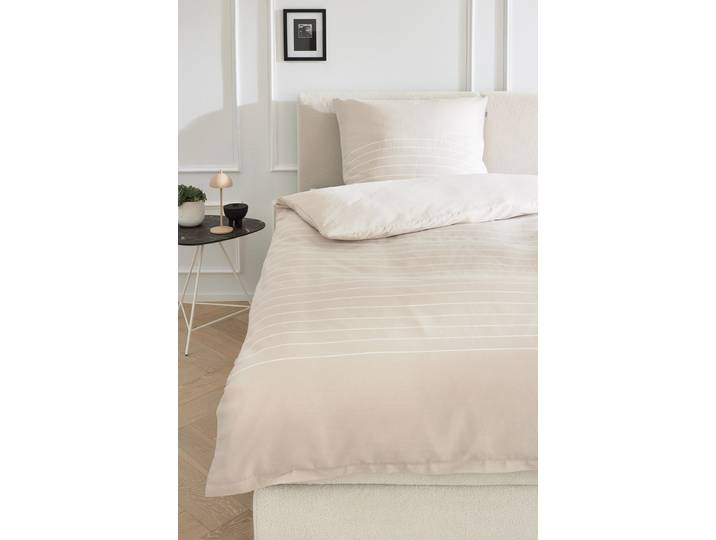 Housse de couette renforcée Simple 140 x 200 cm + coussin 70 x 90 cm Beige/Beige