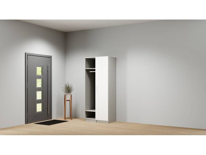 Vestiaire d'entrée sur mesure Pickawood Mélaminé premium Gris