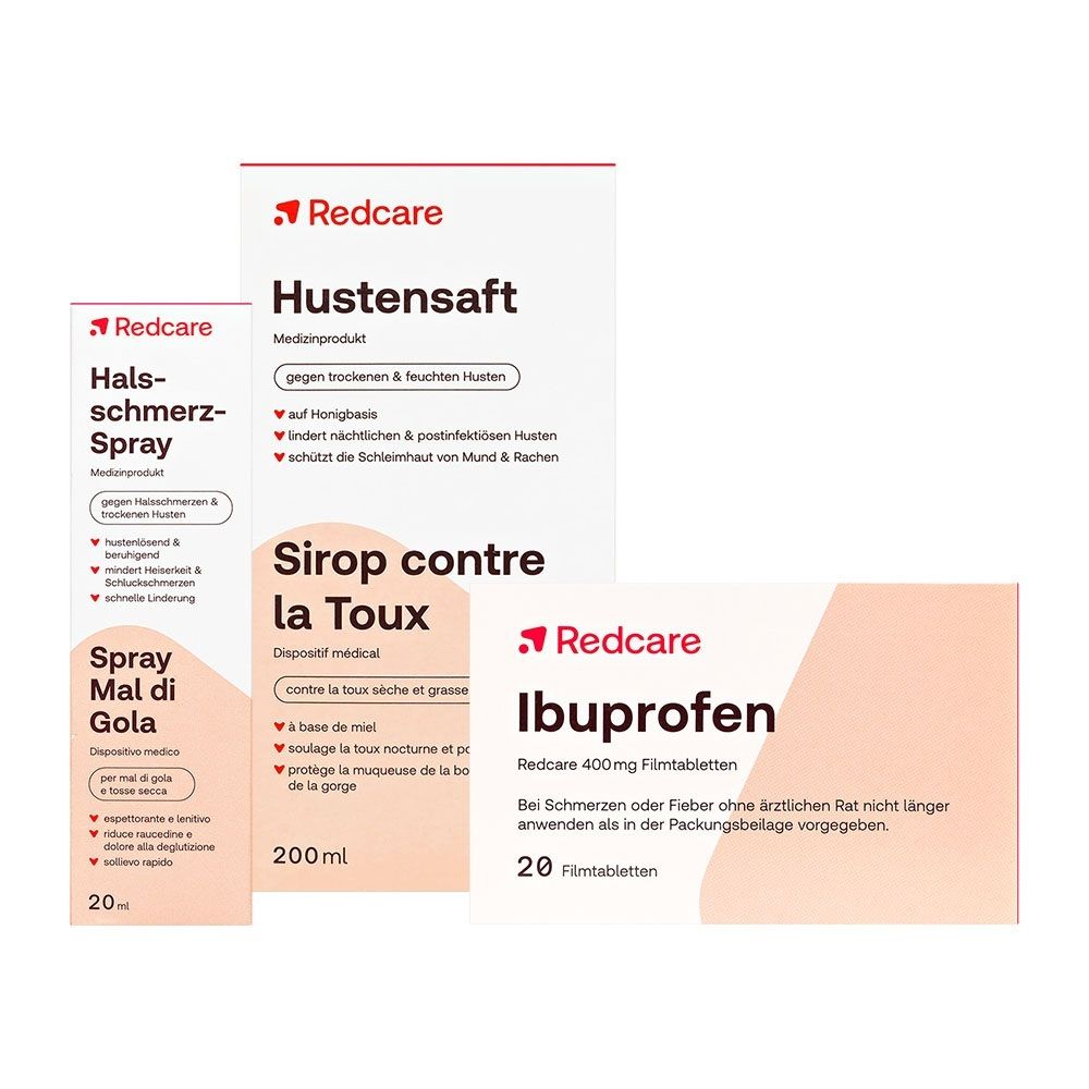 Redcare Halsschmerz-Spray + Hustensaft Ibuprofen 400 mg 1 St Set