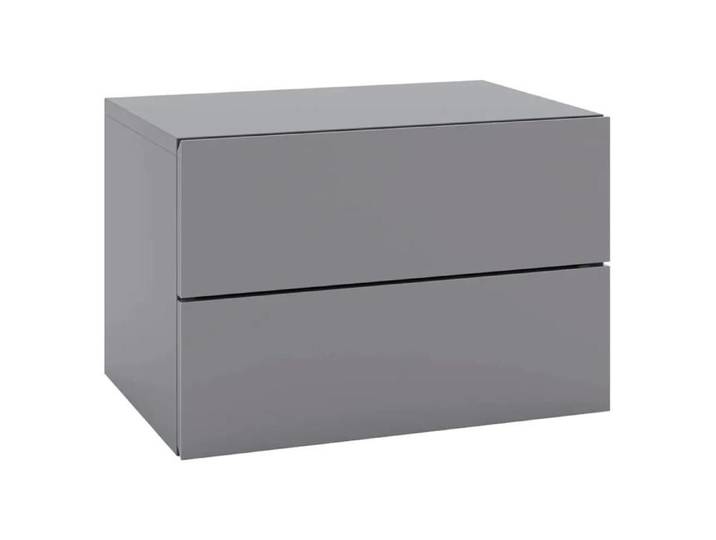 Table de chevet suspendue rangement 2 tiroirs et étagère gain de place design mural gris pour chambre