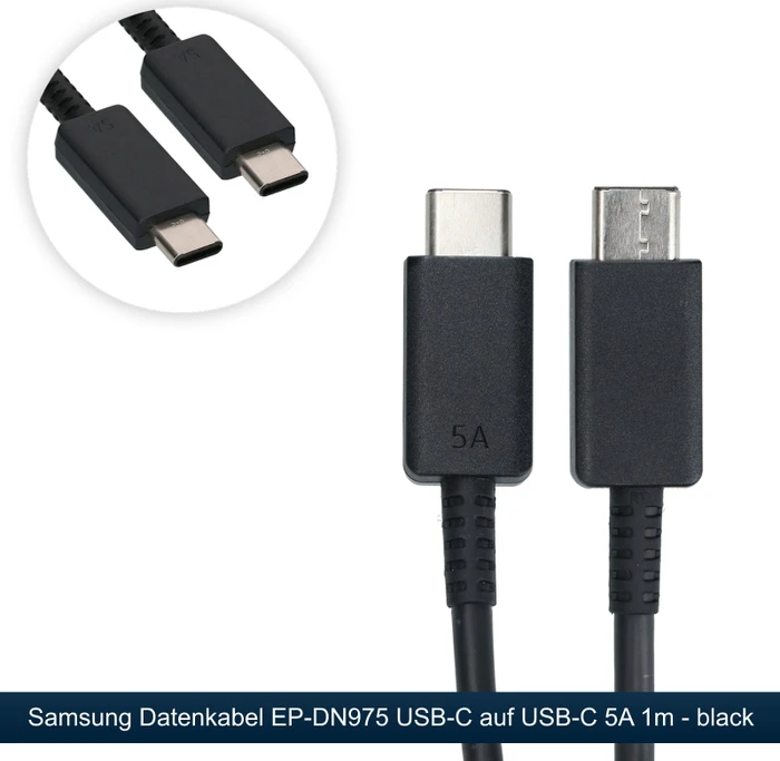 Samsung Datenkabel USB-C/USB-C 5A 1m Schwarz (Bulk)