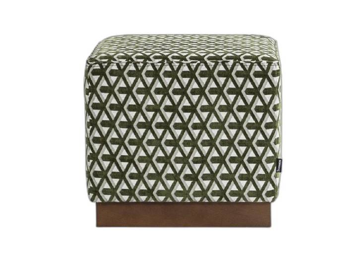 Xlmoebel Pouf Grüner Stoffhocker mit weißem Muster und bequemer Polsterung (1-St., Pouf), Hergestellt in Europa