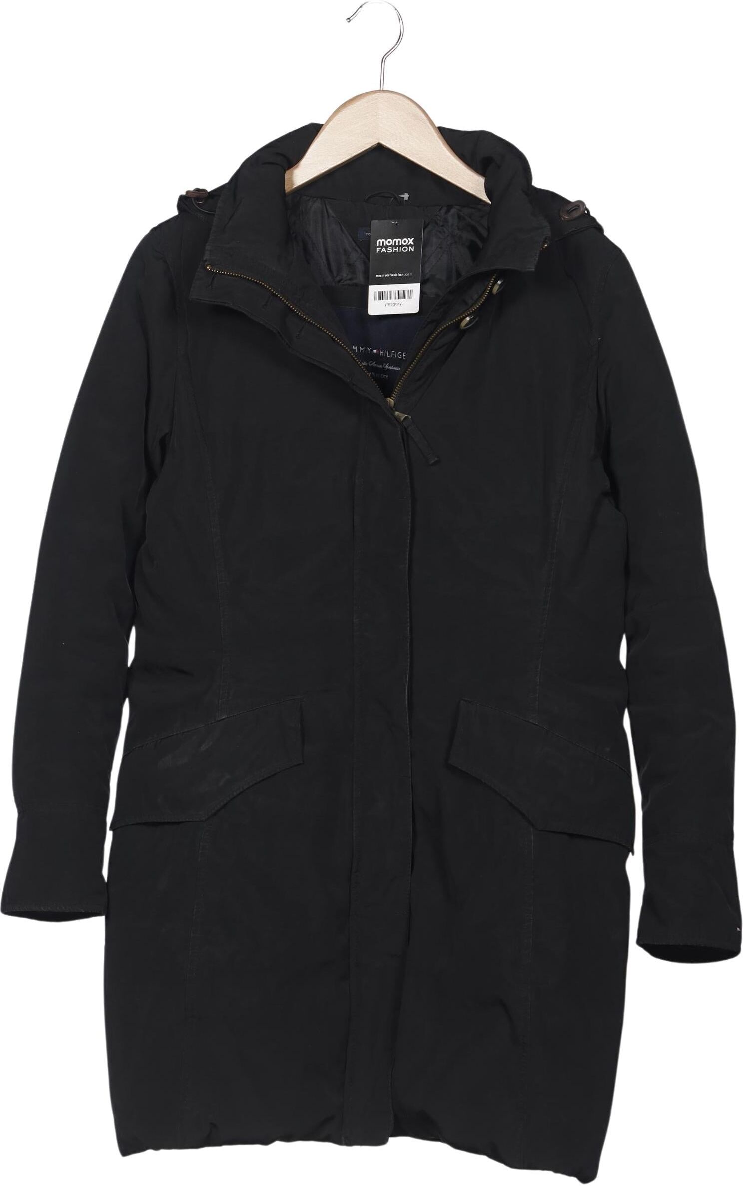 Tommy Hilfiger Damen Mantel, Schwarz, Gr. L, Synthetik - Second Hand