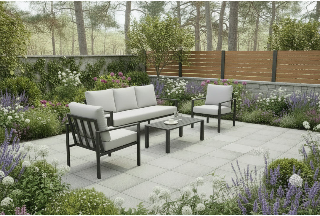 Dakota Fields Wallach 5 Seater Conversation Set Sand 5