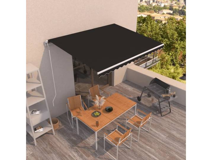 Auvent rétractable automatique 400x350 cm Anthracite