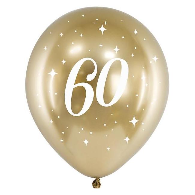 Partydeco Ballon Or - 60 Ans (6pcs) (6x) (513398)