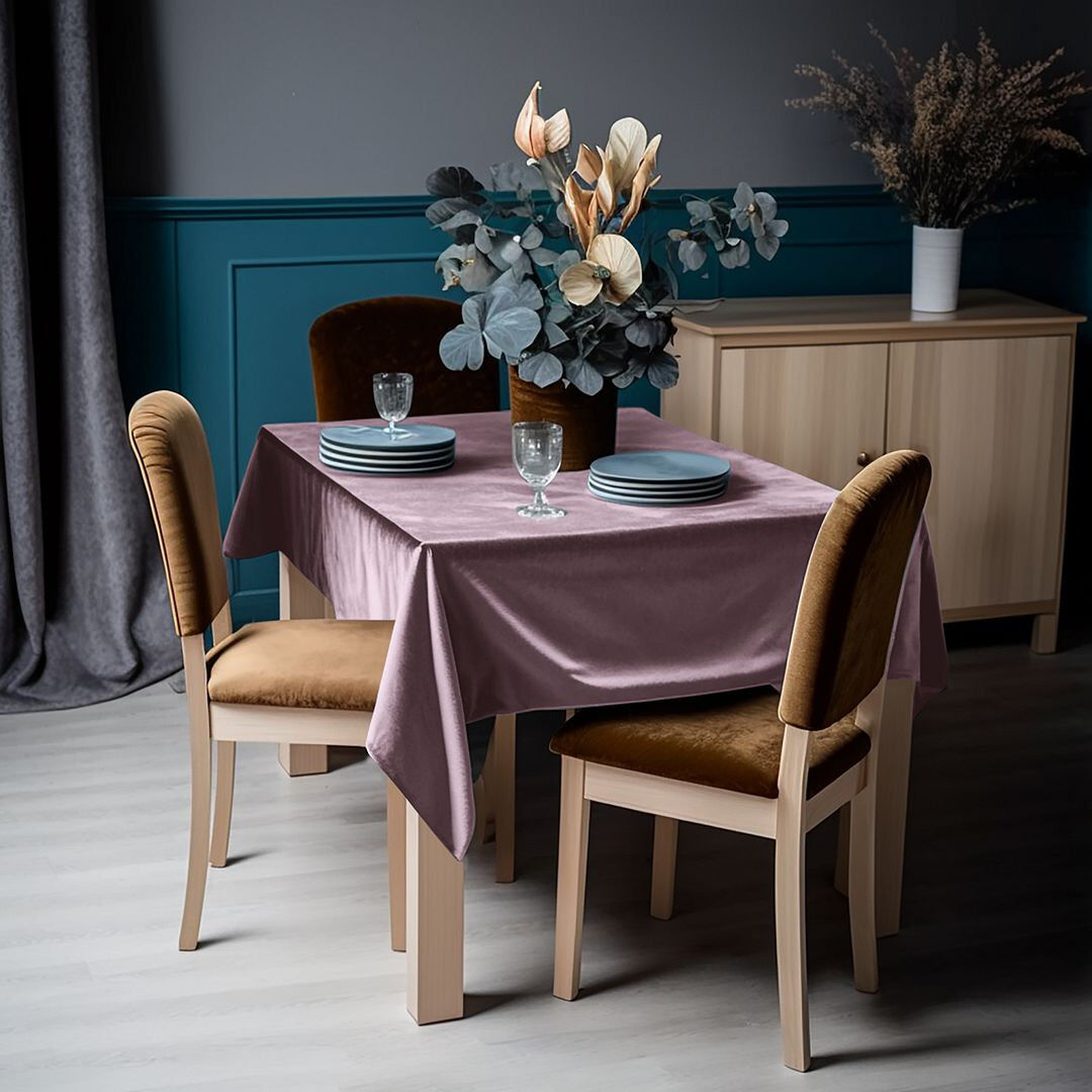Lilijan Home & Curtain Round Solid Colour Tablecloth Cotton Candy