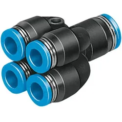 Festo, Rohrverbindungstechnik, QSQ Series Double Y Tube-to-Tube Adaptor Push In 6 mm, Push In 4 mm to Push In 4 mm, 153209 (T-Verbindung)