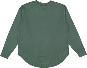 LAT 3525 Women's Weekend Fleece T-Shirt in Basil size Small   Cotton/Polyester Blend LA3525, 3525J1
