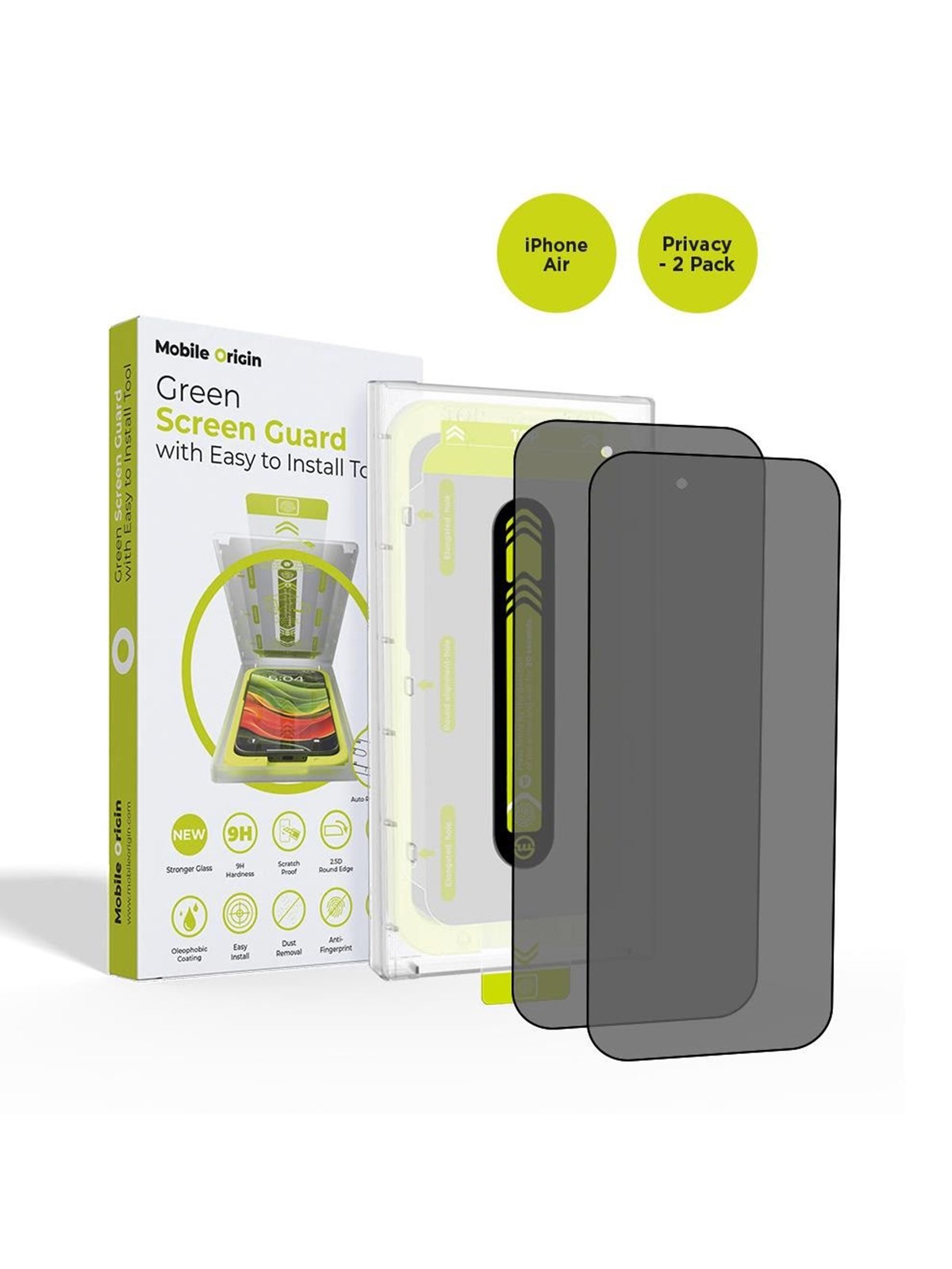 Mobile Origin Screen Guard Privacy with easy applicator - 2 pack - iPhone Air