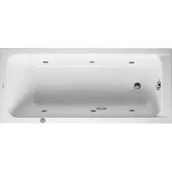 Duravit D-Code Whirlwanne, 1600x700mm, 1 Rückenschräge, Jet Project, Rechteckig, Ablauf Fußende, Weiß Glänzend, 760096000JP1000