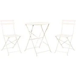 BISTRO-SET Metall Cremeweiß Fiori