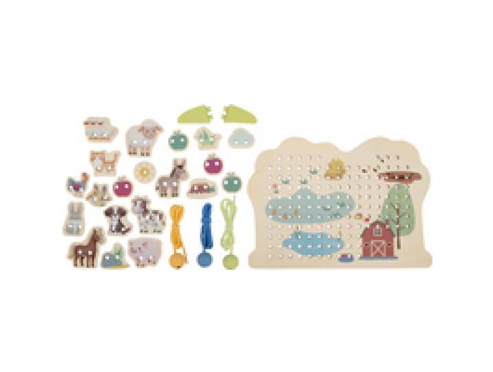 Jeu de labyrinthe ou puzzle en bois (jeu d'enfilage)